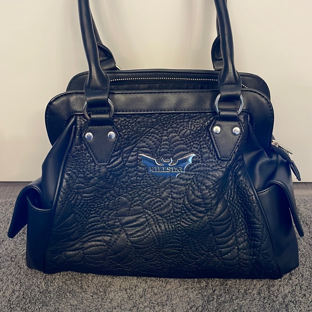 Killstar Webutant Handbag spiderweb bat purse black